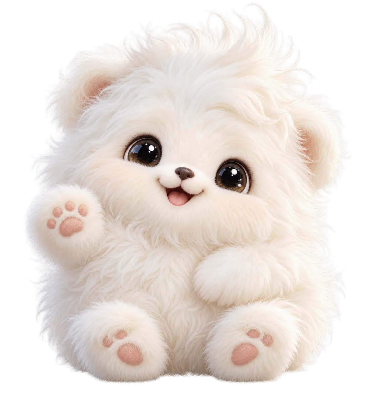 Unser Flauschmaskottchen winkt dir freundlich zu.